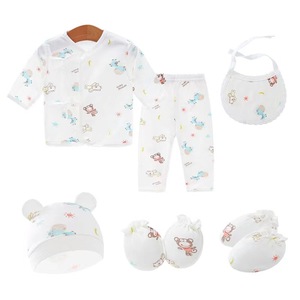 Set di 6 Pezzi per Neonati 0-6 Mesi, Abbigliamento in Cotone per Bambini e Bambine, Completo con Maglietta, Cappello e Pantaloni, Taglia Unica - Product Image 6