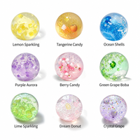 Bola Squishy Natal Warna-warni Santa Snowman Mainan Gel Transparan untuk Meredakan Stres Mainan Fidget Kotak Kejutan Hadiah Pesta