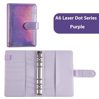Carnet de reliure en cuir PU à la mode Macaron prêt à l'emploi tailles A5/A6 reliure à feuilles mobiles conception Laser colorée en gros
