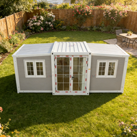 Villa de luxe moderne préfabriquée en acier léger, prête à l'emploi, extensible, type conteneur, 40 pieds x 20 pieds, 2 à 5 chambres, bureau, salon