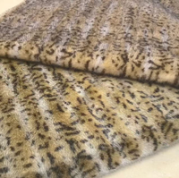 Tissu en fausse fourrure de vison double face à imprimé léopard, 100% polyester, poils courts, pelucheux, luxe, pour manteaux, couvertures, décoration intérieure