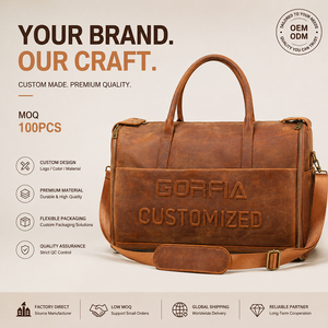 Low MOQ Vintage PU Leather Travel Duffle <b>Bag</b> Custom Logo Large Capacity Weekender Luggage <b>Bag</b> <b>Carry</b> <b>On</b> Shoulder <b>Bag</b> OEM ODM - Product Image 1