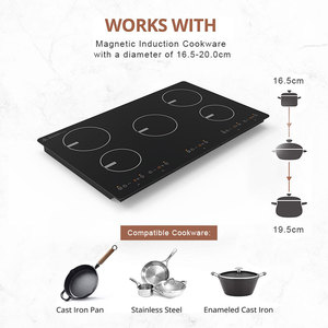 Placa <span class=keywords><strong>de</strong></span> <span class=keywords><strong>Inducción</strong></span> Grande Personalizada <span class=keywords><strong>de</strong></span> 9000W, Cocina Eléctrica Comercial Alemana, Cocina <span class=keywords><strong>de</strong></span> <span class=keywords><strong>Inducción</strong></span> <span class=keywords><strong>de</strong></span> 5 Quemadores - Product Image 3