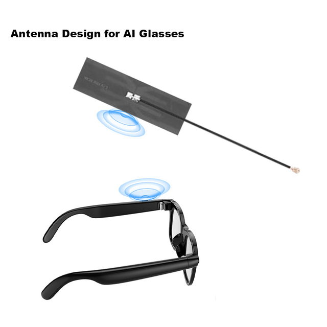 High Efficiency Low Profile FPC Antenna for Smart Glasses & AR Eyewear Omni-directional Wide Bandwidth Antenna for AI Glasses