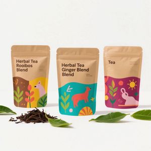 Custom Printed Eco Friendly Food Grade Resealable Zipper Aluminum Foil Mylar Tea Stand up Pouch for Loose Tea - Product Image 4