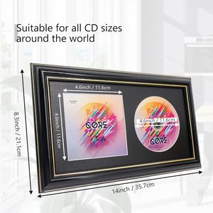 GMFrames Rectangular Wood <strong>CD</strong> Display <strong>Frame</strong> with Easel Back and Real Glass for Wall/Tabletop Black Mat Music Lover Gift - Product Image 2