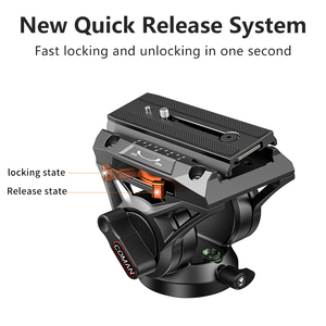 Chân máy ảnh chuyên nghiệp COMAN DX327AQ6 DX327CQ6 DK327AQ6 DX428AQ6 DX428CQ6 với chân máy quay phim Q6 PTZ dành cho máy ảnh DSLR - Product Image 4