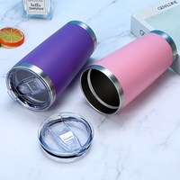 Mug de voyage isotherme en acier inoxydable écologique à double paroi de 20 oz, durable et portable pour femmes
