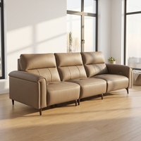 Canapé trois places en cuir pleine fleur minimaliste moderne de première classe, inclinable électriquement, à poser près du mur, modèle Kuli 8825, pour salon