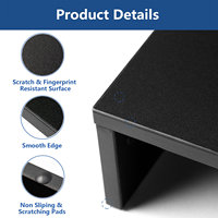 Étagère de bureau large pour 2 écrans, support d'ordinateur réglable en hauteur avec rangement pour le bureau et les jeux