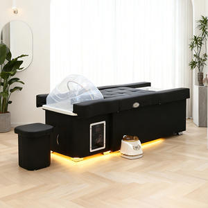 Table de massage électrique thaïlandaise pour lavage des cheveux Tête de spa pour thérapie par la circulation de l'eau Lit pour cils Pédicure Shampooing Bol Lit avec cuiseur vapeur - Product Image 1