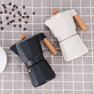 หม้อต้มกาแฟมอคค่าพ็อตแบบอิตาเลียน ทำจากอะลูมิเนียม วาล์วเดี่ยว พร้อมด้ามจับไม้ ความจุ 3-6 ถ้วย - Product Image 3