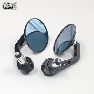 BORSKE Reflector de espejo retrovisor redondo de aleación de aluminio cromado/negro de alta calidad para motocicleta GTS LX LXV Sprint Primavera - Product Image 1