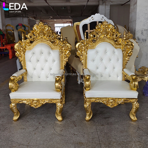 LEDA Luxueux Royal Exquisite Diamond Wedding Event Gold-framed lion king Queen's Throne King's Seat Sofa - Product Image 2