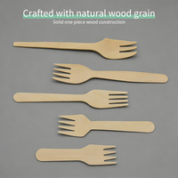 Fourchettes jetables en bois de bouleau 75mm 136mm, écologiques, compostables, pour salades et apéritifs, vente en gros, couverts biodégradables pour la restauration