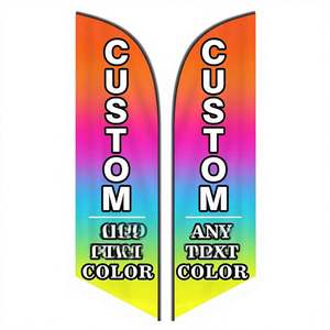 Kit de poteaux pour drapeaux publicitaires personnalisés, avec logo et texte sur mesure, en polyester double face, pour extérieur - Product Image 1