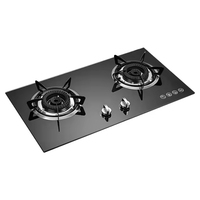 Vente d'usine Cuisinière à gaz intelligente de cuisine Table de cuisson en verre trempé 2 brûleurs Cuisinière à gaz