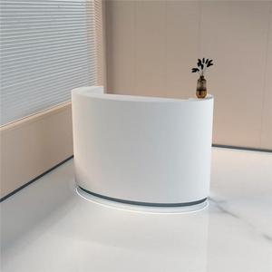 Mostrador de Recepción Moderno para Salón de Belleza con Caja Registradora, Mesa de Recepción Blanca Económica para Oficina - Product Image 1