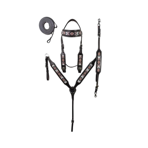 OEM personalizado caballo accesorios hecho a mano cuero Headstall pecho Collar nuevo Stock occidental pecho Collar para la venta - Product Image 1