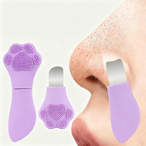 Silicone Double-Ended Blackhead Shovel - Manual Face Scrubber & Pore Cleaning Tool - Soft Exfoliating Facial <b>Brush</b> for Acne - Product Image 1