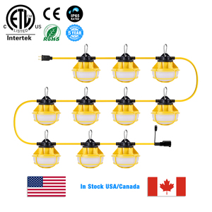 Luz de Cadena Industrial Romanso para Obras de Construcción, IP65, 120Lm/W, 18AWG, 100FT/50FT, 50W/65W/130W, ETL/CETL, LED, Enlazable - Product Image 2