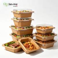 SenAng Ecologische, op maat bedrukte, achthoekige kraftpapieren voedselbakjes voor afhaal, salade, pizza, fruit, geschikt voor restaurants