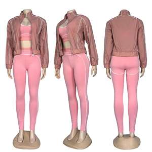 Conjuntos Deportivos de Lujo para Mujer, Marca de Diseñador, Tendencia 2025, Chaleco, Leggings con Chaqueta, Ropa de <span class=keywords><strong>Yoga</strong></span>, Conjuntos de Tres Piezas - Product Image 5