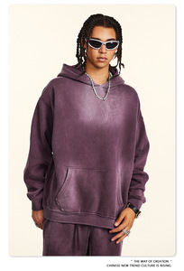 Sudadera con Capucha de Color Sólido Extra Grande con Logotipo Personalizado, Unisex, Informal, de Algodón Tejido, Felpa Francesa, Transpirable, Ecológica, para Invierno - Product Image 3