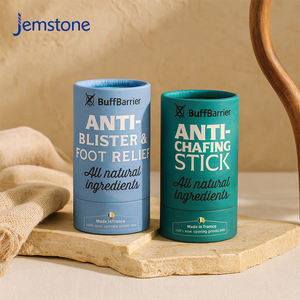 Caja cilíndrica de cartón cosmético biodegradable y reciclable de diseño personalizado con estructura push-up para bálsamo en barra, tubo de papel. - Product Image 2