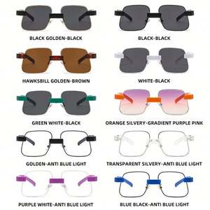 Gafas de Sol Personalizadas con Logotipo, Retro 2025, Montura de Doble Color Degradado, Protección UV400, Metálicas, Poligonales, Cuadradas, para Hombre y Mujer - Product Image 4