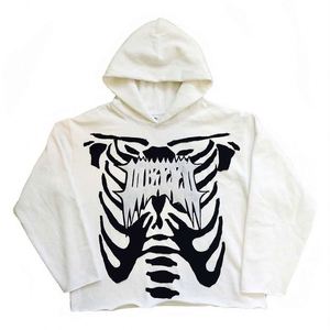 Custom Raw Edge <b>Hoodie</b> <b>Men</b> Heavyweight Puff Printing Raw Hem <b>Hoodie</b> for <b>Men</b> - Product Image 6
