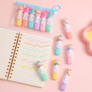 Últimos regalos <span class=keywords><strong>de</strong></span> papelería, bolígrafo resaltador <span class=keywords><strong>de</strong></span> 6 colores, resaltador brillante para niños, bolígrafo resaltador <span class=keywords><strong>de</strong></span> escritura con forma <span class=keywords><strong>de</strong></span> Animal lindo Mini - Product Image 3