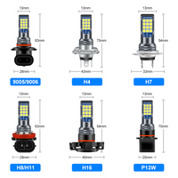 Lampe à LED pour voiture Phare antibrouillard H4 H7 H11 9005 9006 H16 P13W 3030smd blanc 12V Pour Auto Bright Front Fog Bulbs