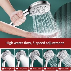 Pommeau de Douche à Main Réglable NABING avec Buses en Silicone Autonettoyantes, 5 Modes de Jet, Débit Élevé et Grande Sortie d'Eau - Product Image 3