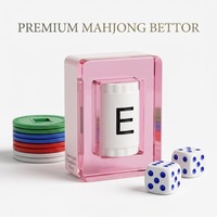 Jetons de Mahjong en plastique style anglais, jetons de cinq couleurs, dés de 13 mm, accessoires de tuiles de Mahjong américain