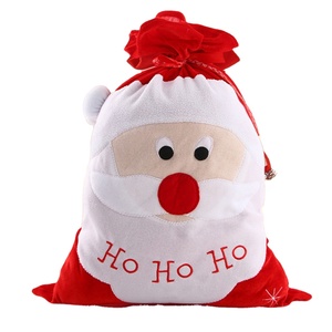 Santa Sack Sublimation Christmas <b>Gifts</b> Bag <b>Dog</b> Print Claus Red Drawstring Christmas Santa Sack for <b>Xmas</b> - Product Image 1