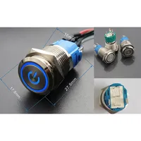 Câble de commutation à bouton métallique pour PC, bouton d'alimentation SW pour ordinateur, bouton de réinitialisation SW avec câble, auto-réinitialisation / auto-bloquant