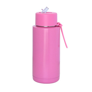 Borraccia Sportiva <span class=keywords><strong>in</strong></span> Acciaio Inox a Doppia Parete Frank da 1000ml (34oz) Riutilizzabile con Tappo Flip e Cinghia, Ecologica, per Acqua Bollente - Product Image 2