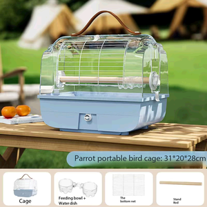 Jaula de Transporte para Aves Transparente y Portátil, Transpirable, para Loros Pequeños, con Compartimento Extraíble, Venta al Por Mayor - Product Image 6