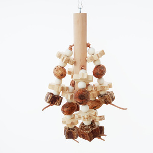 Đồ chơi nhai cho chim bằng gỗ thân thiện với môi trường, thiết kế độc đáo, có giá đỡ dây thừng, đồ dùng nhai cho thú cưng dành cho vẹt - Product Image 5