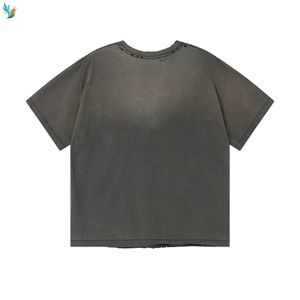 <span class=keywords><strong>T</strong></span>-<span class=keywords><strong>Shirt</strong></span> personalizzate con ricamo in difficoltà con lavaggio grafico acido da uomo in cotone 100% sbiadito di lusso lavato con taglio corto <span class=keywords><strong>T</strong></span>-<span class=keywords><strong>Shirt</strong></span> da uomo - Product Image 2