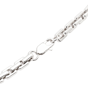 <b>Mirror</b> Smooth White Pt950 Weighty Wrist Cordon With Uniform Polished Links For Banquet Unisex Luxury Platinum Wrist Adornment - Product Image 4
