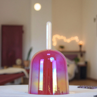 Bol chantant en cristal de quartz rose avec poignée, thérapie sonore pure 432 Hz, instrument de guérison sonore pour le yoga et la méditation, pour bain sonore