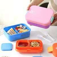 Boîte à lunch à double compartiment grande capacité sans BPA, compatible micro-ondes, avec couvercle, pour les employés de bureau, ensemble repas aux fruits