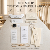 Étiquettes tissées personnalisées avec logo et pli central pour vêtements, chaussures, t-shirts, jeans, robes et vêtements d'extérieur