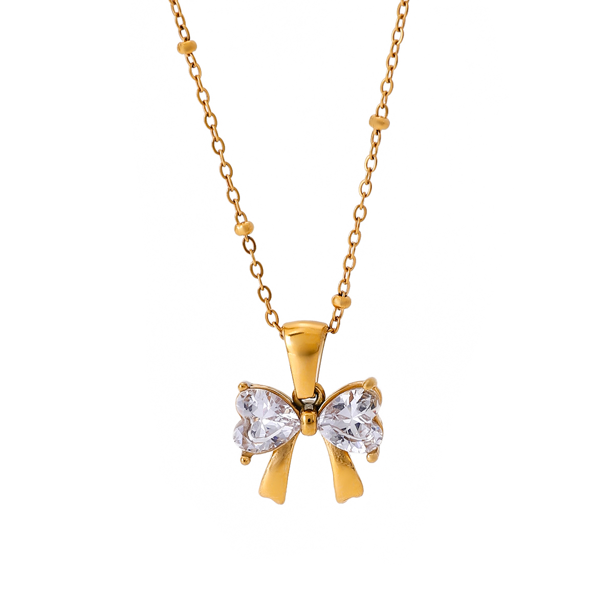 Bow Knot White Zirconia