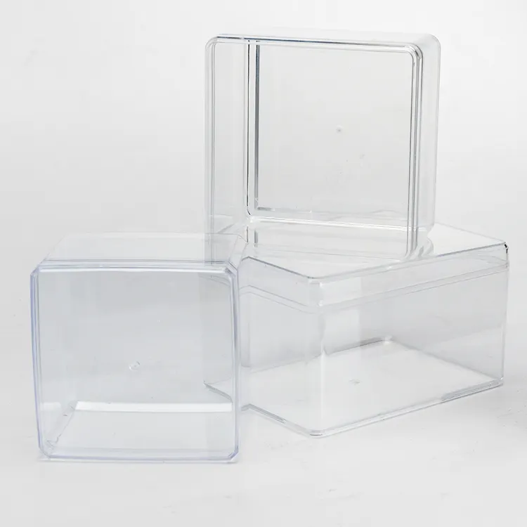Custom Logo Vierkante Doorzichtige Containers Mousse Cup Keuken Opbergdoos Plastic