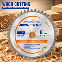 Lame de scie circulaire TCT 8 pouces 40T 205x25,4 mm, fournie par l'usine, disque de coupe à pointe en carbure résistant à l'usure pour le traitement de masse du bois