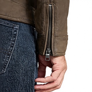 2026 Best Fashion <b>Leather</b> <b>Jacket</b> Hot Sale Premium Quality sheep <b>leather</b> Fashion Solid <b>Brown</b> <b>Men</b> <b>Leather</b> <b>Jacket</b> - Product Image 4