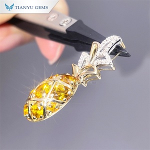 เครื่องประดับอัญมณี Tianyu สร้อยคอสับปะรดประดับอัญมณีสีเหลืองสีแชมเปญตามสั่ง - Product Image 4